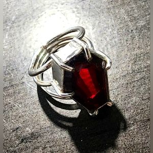 Garnet Sterling Silver Ring